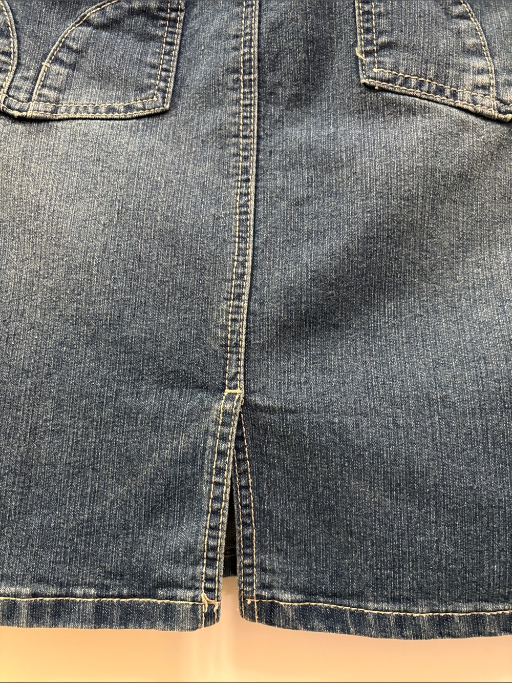 dressbarn Blue Denim A-Line Skirt size 10 pockets - Picture 6 of 13